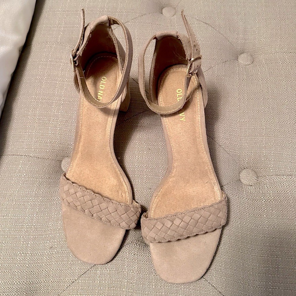 Nude Braided Suede Heel